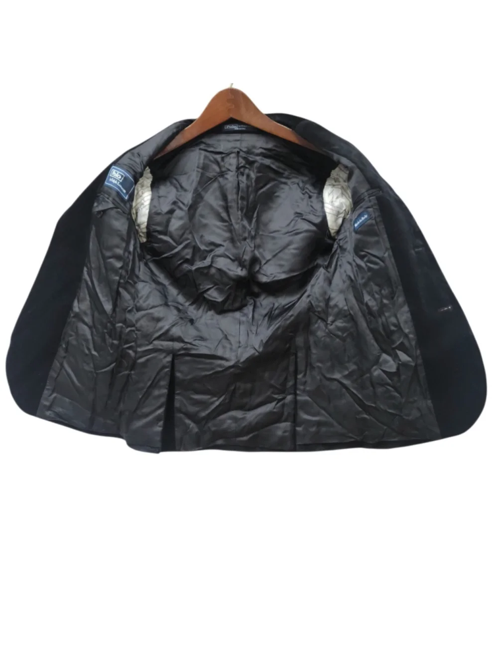 Polo Ralph Lauren Boys 3-Button Black Side-Vent Velvet Blazer Made In Italy 10